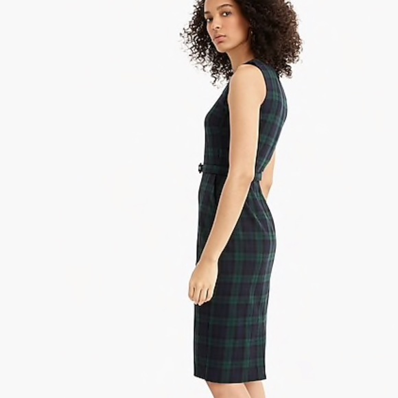 J Crew Belted Blackwatch Plaid Sheath Dress NEW - Picture 6 of 7